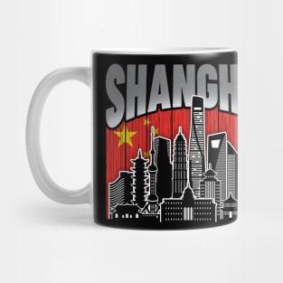 Shanghai China Chinese Flag Mug